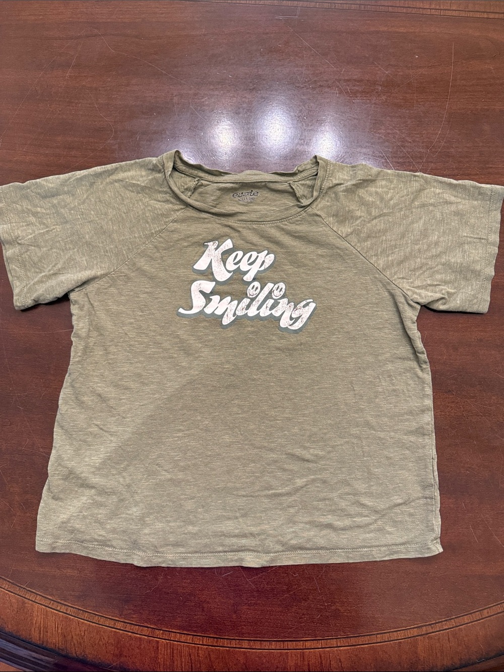 Keep Smiling Olive Kids T‑Shirt